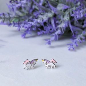 Unicorn stud earrings 925 Sterling Silver